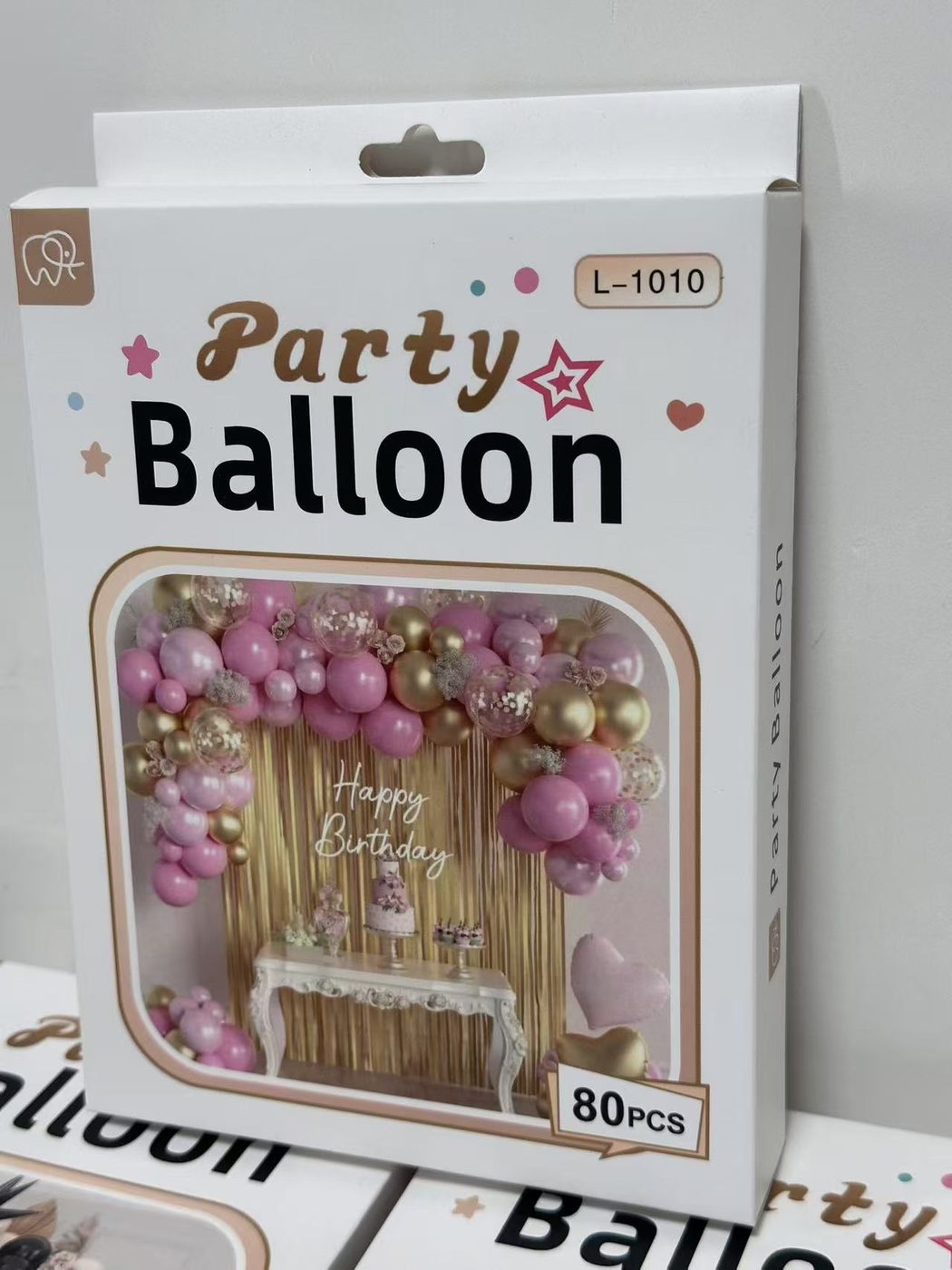 80PCS Party Balloon Set Pink Gold Confetti Birthday Decoration Kit