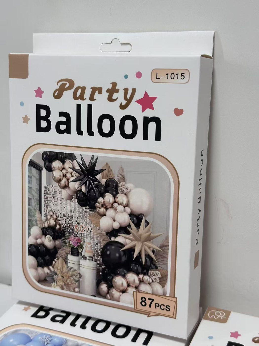 87pcs Party Balloon Arch Kit Black White Gold