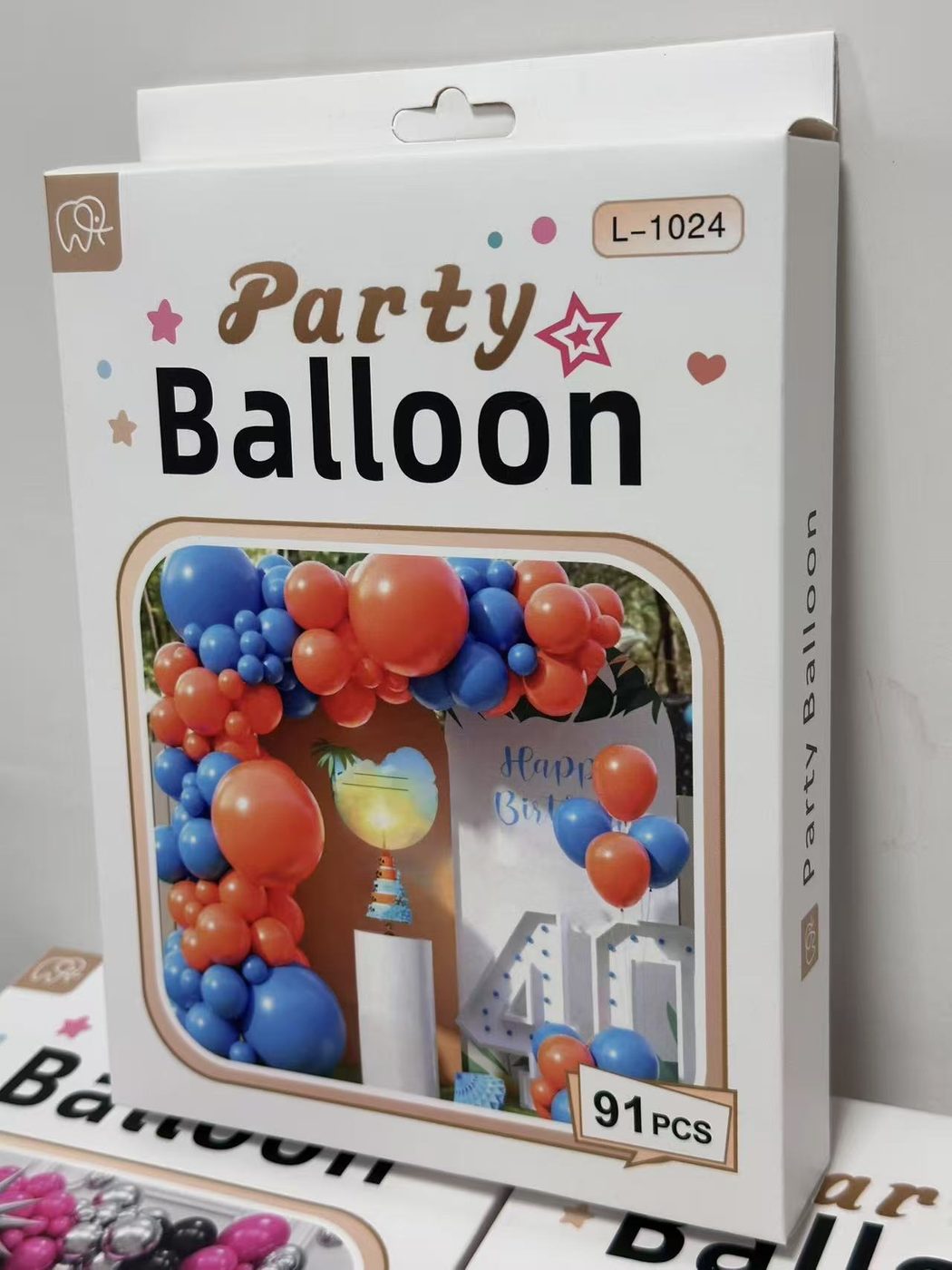 91 PCS Party Balloon Arch Kit Blue Orange Birthday Decoration
