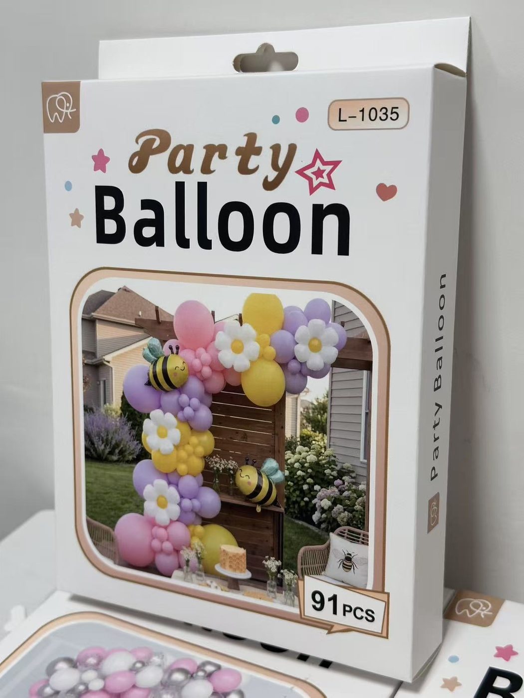 91PCS Bee Theme Party Balloon Arch Kit with Flower and Bee Foil Balloons