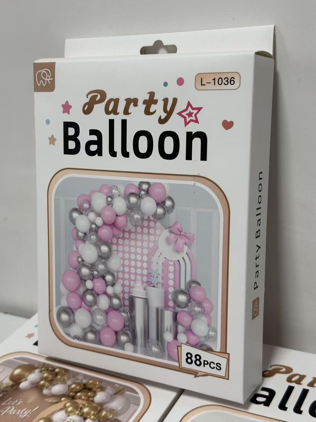 88PCS Party Balloon Arch Kit Pink White Silver
