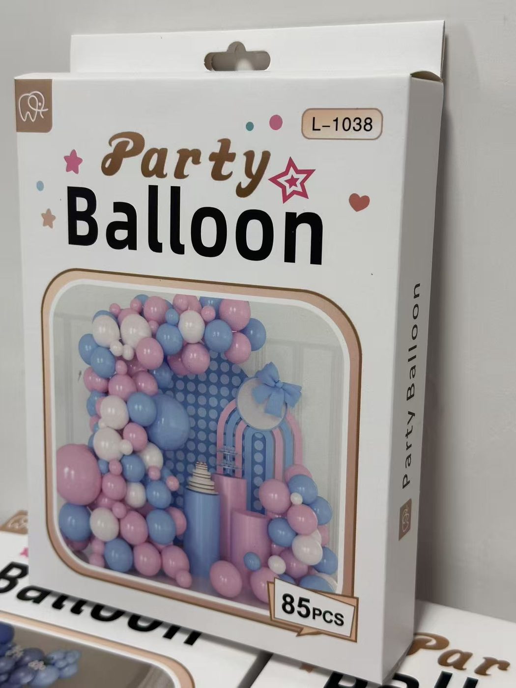 85pcs Party Balloon Arch Kit with Pump and Plastic Frames - Pink Blue White