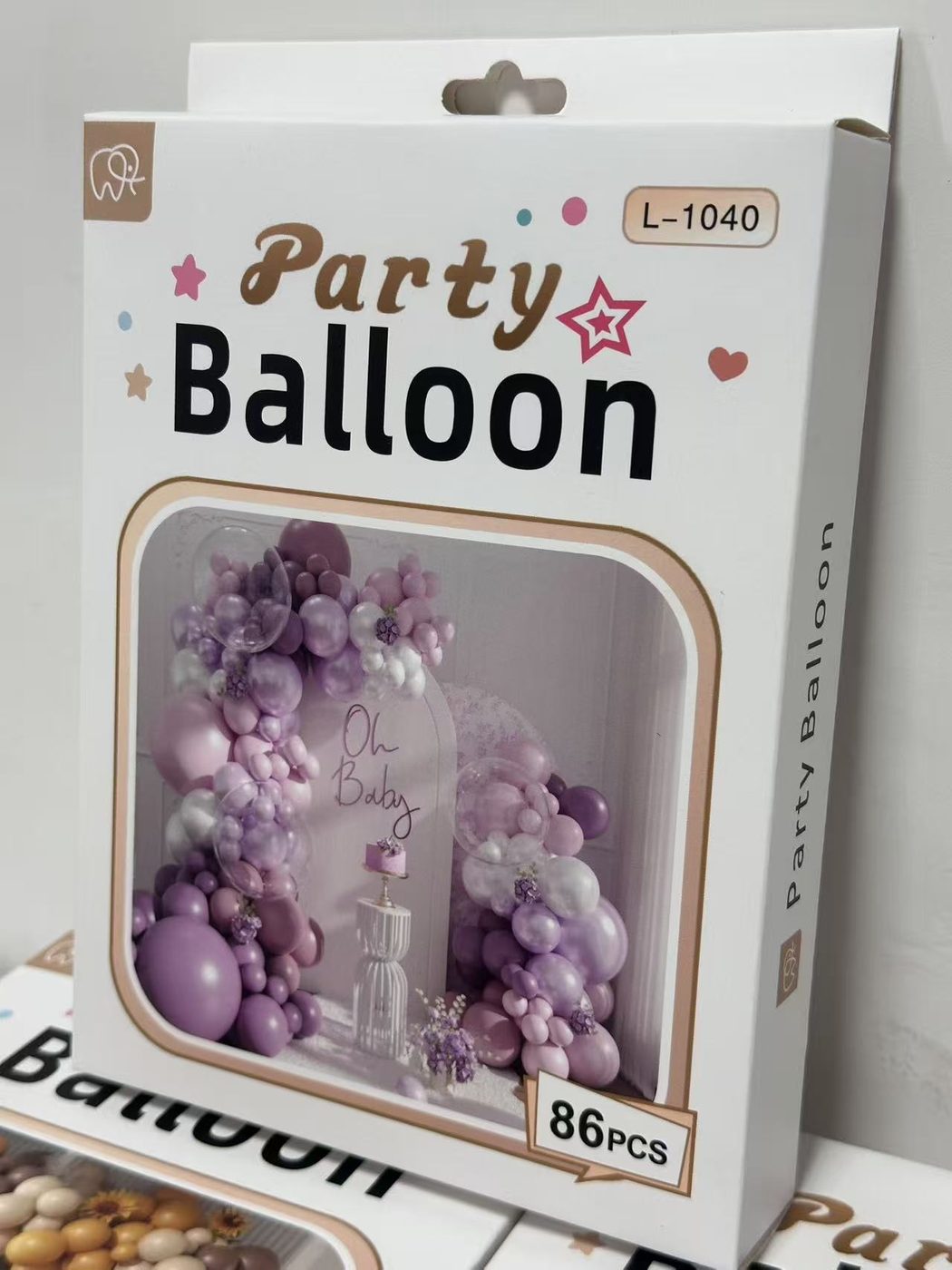 86pcs Purple Baby Shower Balloon Arch Kit with Oh Baby Sign