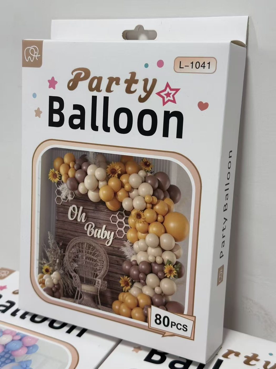 80PCS Oh Baby Balloon Garland Kit Gold Brown Cream Party Decoration